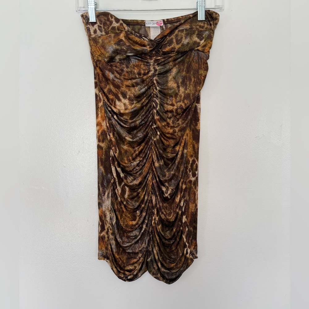 Body Central Leopard Print Ruched Dress